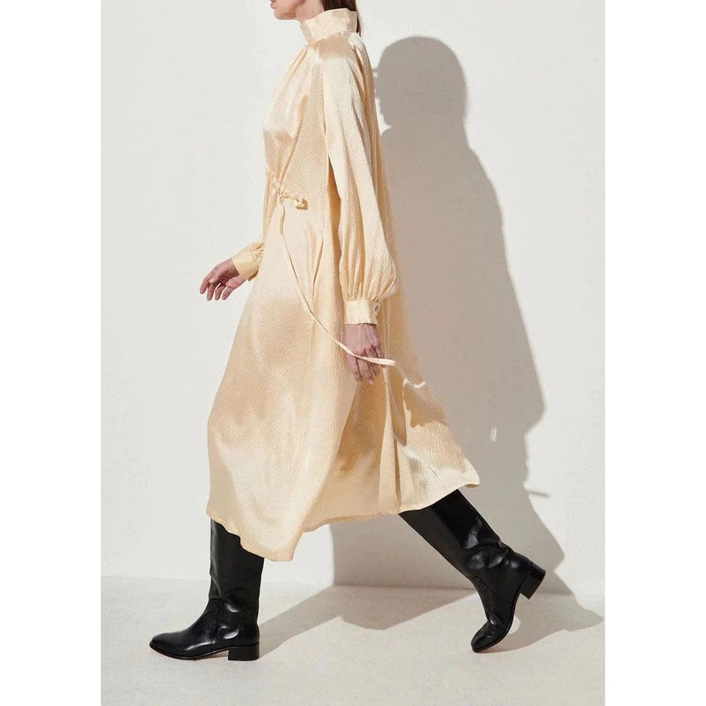 Rachel Comey Hammered Silk Hanley Maxi Dress Cream Adjustable Waist Size 0 BN - Picture 4 of 16